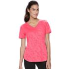 Women's Tek Gear&reg; Easy Burnout V-neck Yoga Tee, Size: Large, Brt Pink