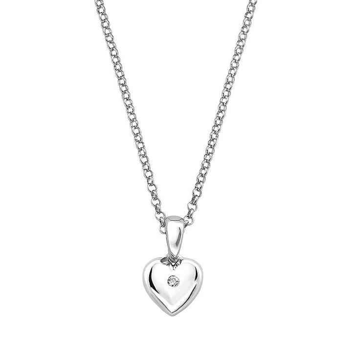 Little Diva Diamonds Kids' Sterling Silver Diamond Accent Heart Pendant, Women's, Size: 16, White