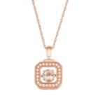 Boston Bay Diamonds 10k Rose Gold 1/8 Ct. T.w. Diamond Morganite Floating Stone Square Pendant, Women's, Size: 18, White