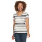 Petite Croft & Barrow&reg; V-neck Tee, Women's, Size: Xxl Petite, Med Grey
