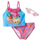 Girls 4-6x Shopkins Pineapple Crush, Melonie Pips & Buncho Bananas Ruffle 2-pc. Tankini Swimsuit Set, Girl's, Size: 5-6, Multicolor