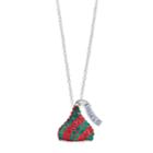 Sterling Silver Green & Red Crystal Hershey's Kiss Pendant Necklace, Women's, Size: 18