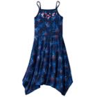 Girls 7-16 So&reg; Embellished Handkerchief Hem Knit Dress, Girl's, Size: L/12, Blue