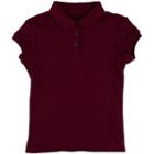 Girls 4-16 & Plus Chaps School Uniform Picot Polo Shirt, Girl's, Size: 4, Dark Red