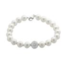 Pearlustre By Imperial Freshwater Cultured Pearl & Crystal Sterling Silver Bracelet, Women's, White