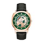 Bulova Men's Alpha Accutron Ii Leather Skeleton Watch - 97a122, Black