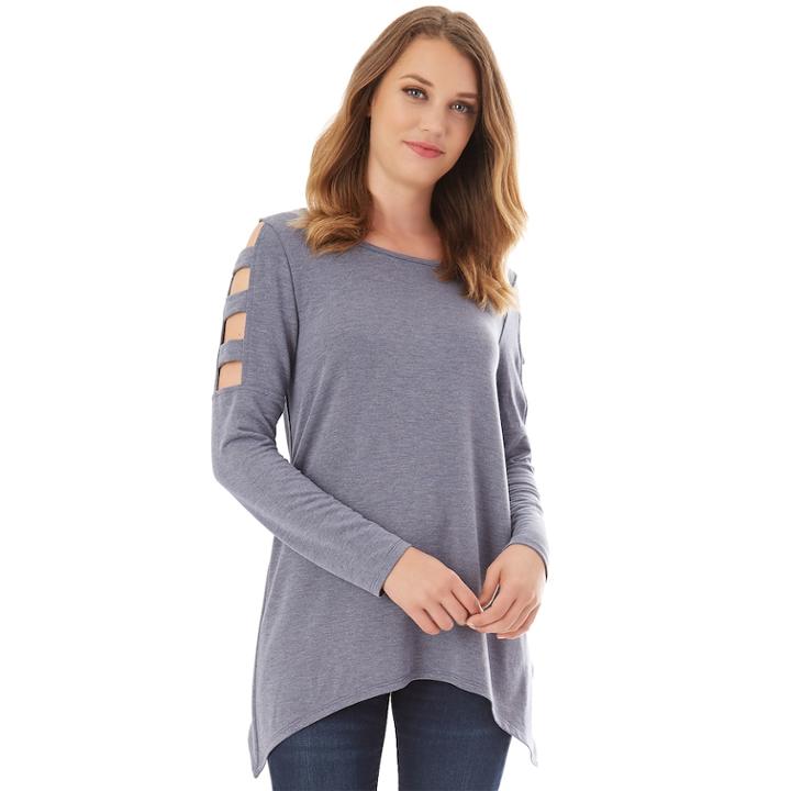 Women's Apt. 9&reg; Cage Sleeve Tee, Size: Small, Blue (navy)