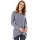 Women's Apt. 9&reg; Cage Sleeve Tee, Size: Small, Blue (navy)