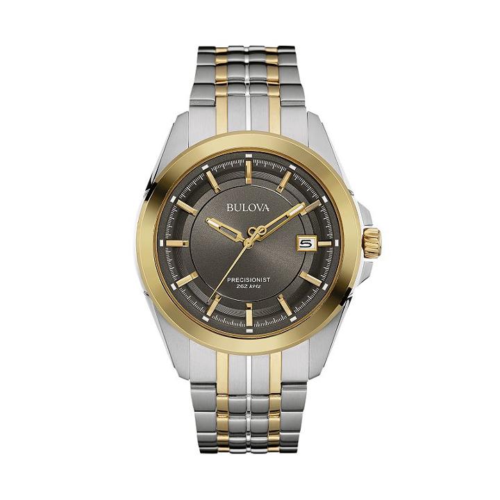 Bulova Men's Precisionist Two Tone Stainless Steel Watch, Multicolor