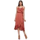 Women's Jennifer Lopez Faux-wrap Midi Dress, Size: Medium, Red