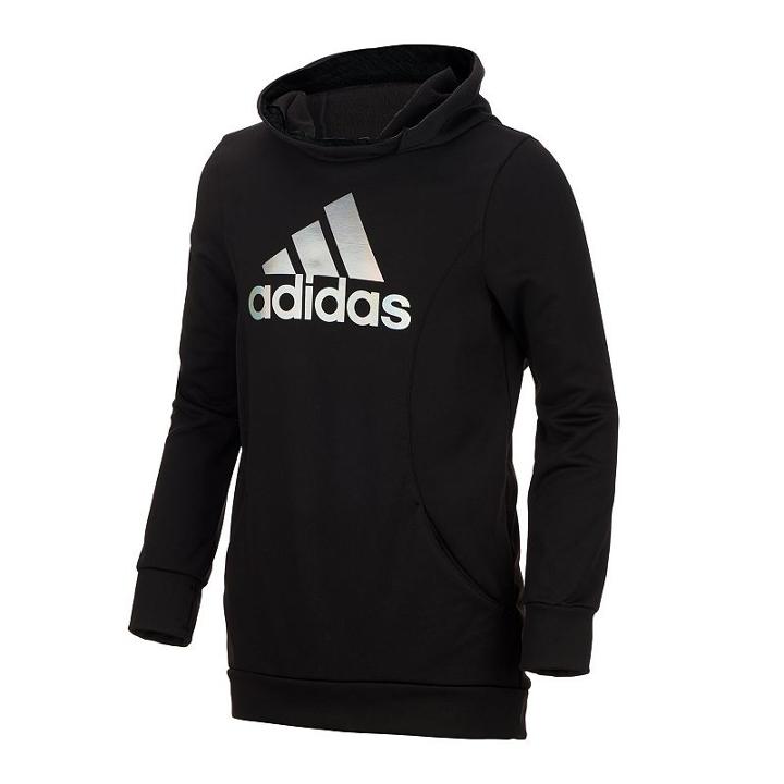 Girls 7-16 Adidas Funnel Neck Performance Hoodie, Size: Medium, Black