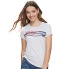 Juniors' About A Girl Striped State Tee, Size: Small, Grey