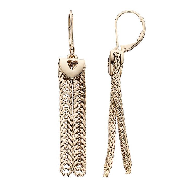 Napier Double Chain Linear Drop Earrings, Women's, Gold