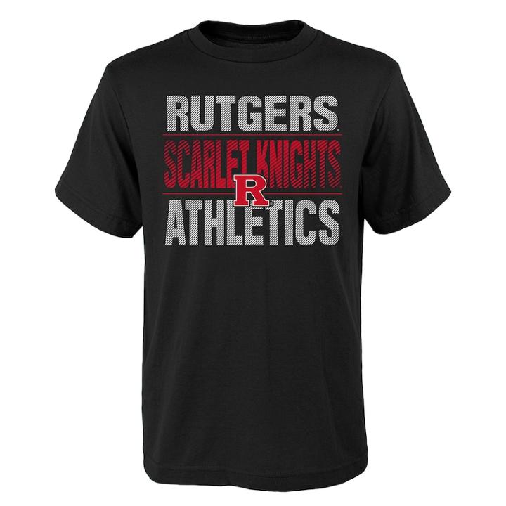 Boys' 4-18 Rutgers Scarlet Knights Light Streaks Tee, Size: 8-10, Black