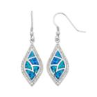 Lab-created Blue Opal & Cubic Zirconia Sterling Silver Drop Earrings, Women's