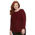 Plus Size Croft & Barrow&reg; Marled Sweater, Women's, Size: 3xl, Light Red