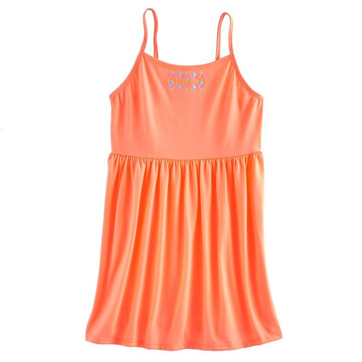 Girls 7-16 So&reg; Embellished Swim Cover Up, Girl's, Size: Xxl (16), Lt Orange