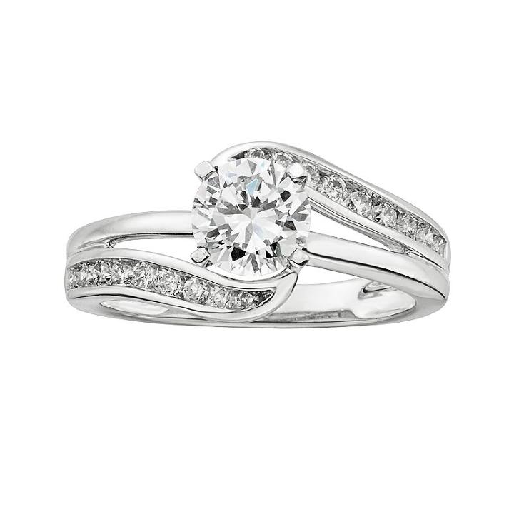 14k White Gold 1 1/4-ct. T.w.round-cut Igl Certified Diamond Swirl Engagement Ring, Women's, Size: 6