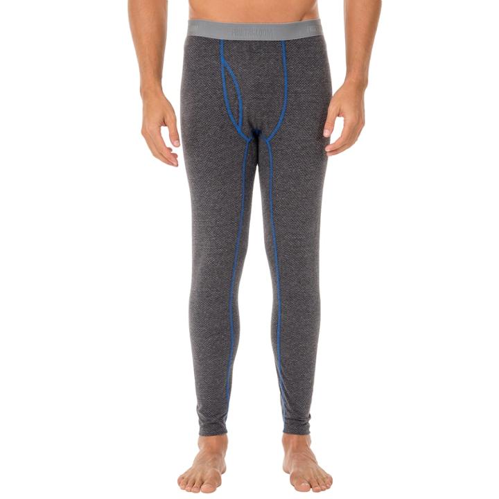 Men's Fruit Of The Loom Signature Breathable Performance L1 Thermal Base Layer Pants, Size: Xl, Black