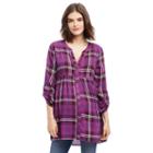 Maternity Oh Baby By Motherhood&trade; Plaid Babydoll Top, Women's, Size: Xl, Purple