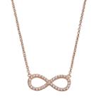 Rose Gold Tone Sterling Silver Cubic Zirconia Infinity Necklace, Women's, Size: 18, Pink