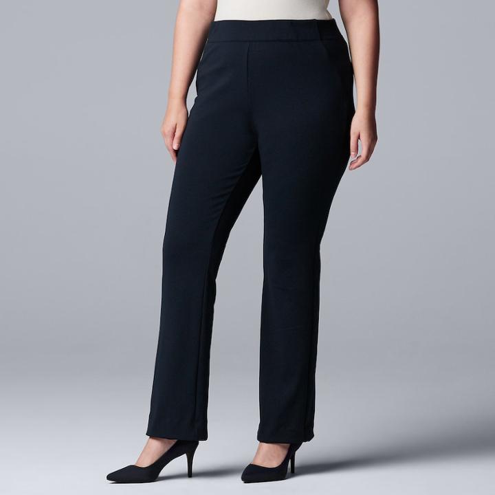 Plus Size Simpy Vera Vera Wang Midrise Bootcut Ponte Pants, Women's, Size: 3xl, Blue (navy)