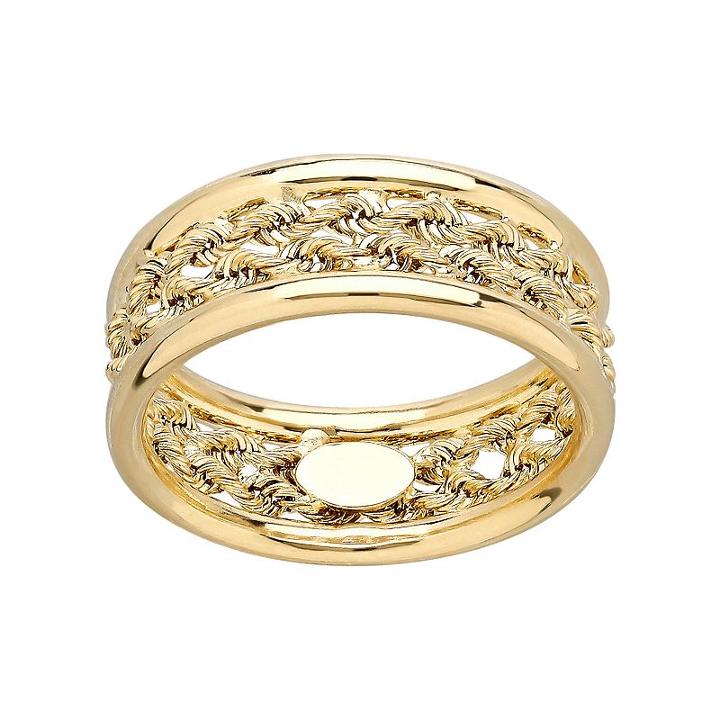 Everlasting Gold 10k Gold Double Rope Ring, Women's, Size: 7