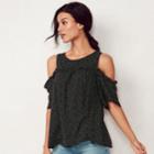 Women's Lc Lauren Conrad Rufflle Cold-shoulder Top, Size: Xl, White