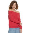 Women's Popsugar Off-the Shoulder Sweatshirt, Size: Large, Dark Pink