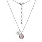 Toronto Blue Jays Crystal Sterling Silver Baseball & Logo Charm Necklace, Women's, Size: 18, White