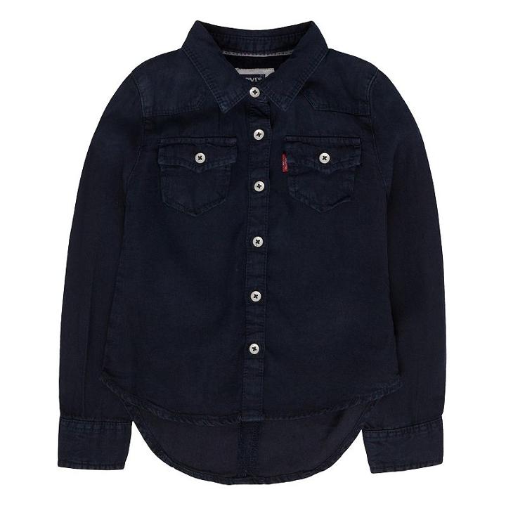 Girls 4-6x Levi's Blue Western Denim Top, Girl's, Size: 6, Med Blue