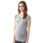 Maternity Pip & Vine By Rosie Pope Ruched Tee, Women's, Size: L-mat, Grey