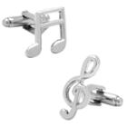 Music Notes Cuff Links, Men's, Silver