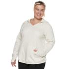 Plus Size Tek Gear&reg; V-neck Hoodie, Women's, Size: 1xl, Light Grey