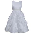 Girls 7-16 Bonnie Jean Satin Cascade Dress, Size: 10, White
