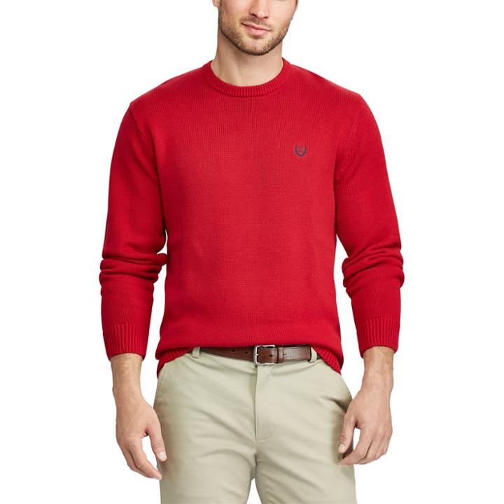 Men's Chaps Classic-fit Solid Crewneck Sweater, Size: Xxl, Red