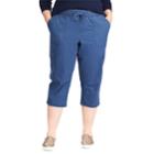 Plus Size Chaps Twill Pull-on Capris, Women's, Size: 2xl, Blue