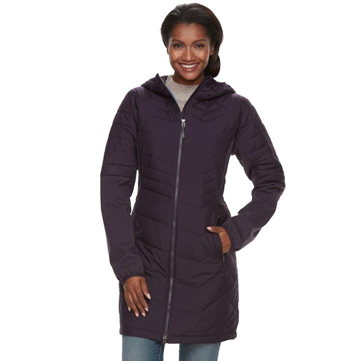 Women's Columbia Oyanta Trail Thermal Coil Long Hybrid Jacket, Size: Large, Drk Purple