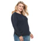 Plus Size Sonoma Goods For Life&trade; Cable Knit Sweater, Women's, Size: 4xl, Dark Blue