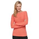 Women's Croft & Barrow&reg; Textured Sweater, Size: Large, Lt Orange