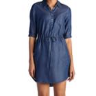 Women's Lee Roll-tab Chambray Shirtdress, Size: 14, Dark Blue