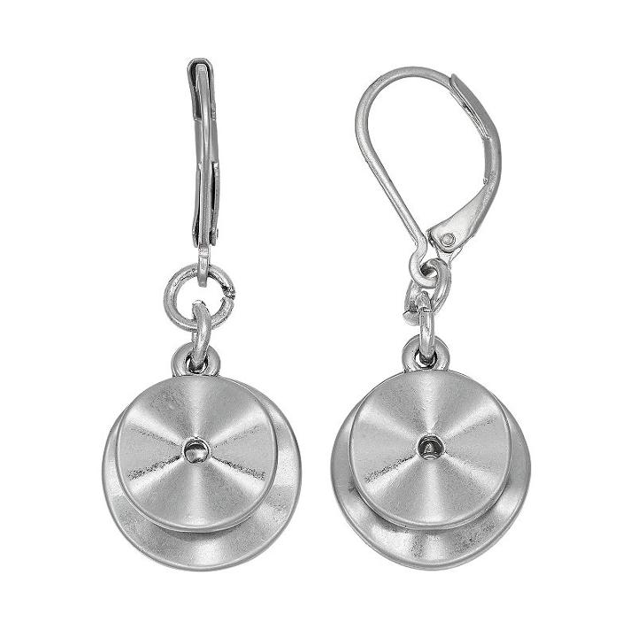 Simply Vera Vera Wang Nickel Free Double Disc Drop Earrings, Women's, Silver