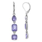 Simply Vera Vera Wang Purple Simulated Crystal Linear Drop Earrings, Women's