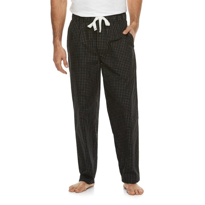 Men's Fruit Of The Loom Signature Woven Lounge Pants, Size: Medium, Black