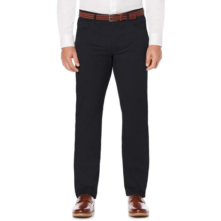 Men's Savane Active Flex Modern-fit 5-pocket Flat-front Pants, Size: 42x32, Dark Grey