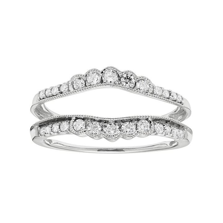 14k Gold 3/8 Carat T.w. Diamond Enhancer Wedding Ring, Women's, Size: 6, White