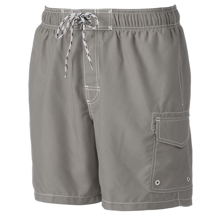 Big & Tall Sonoma Goods For Life&trade; Microfiber Swim Trunks, Men's, Size: 3xb, Med Grey