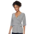 Maternity A:glow Wrap Nursing Top, Women's, Size: Xl-mat, Med Grey