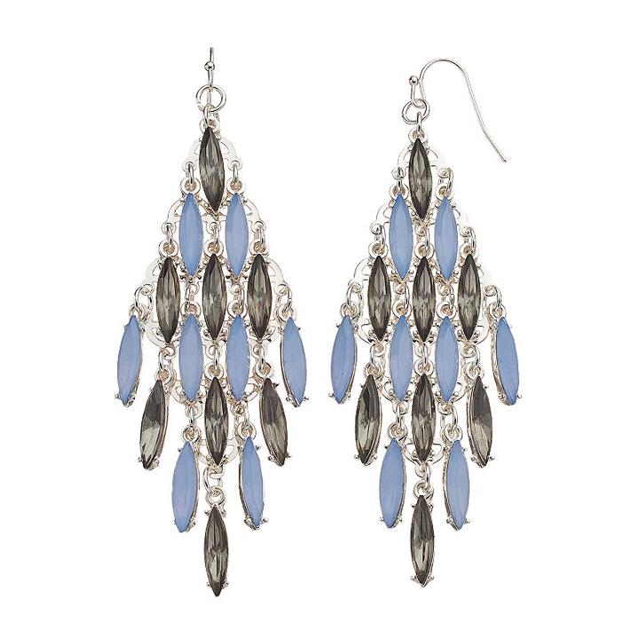 Jennifer Lopez Blue Marquise Kite Earrings, Women's