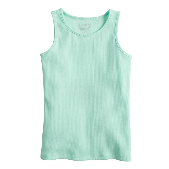 Girls 4-10 Jumping Beans&reg; Basic Solid Ribbed Tank Top, Size: 6, Lt Green